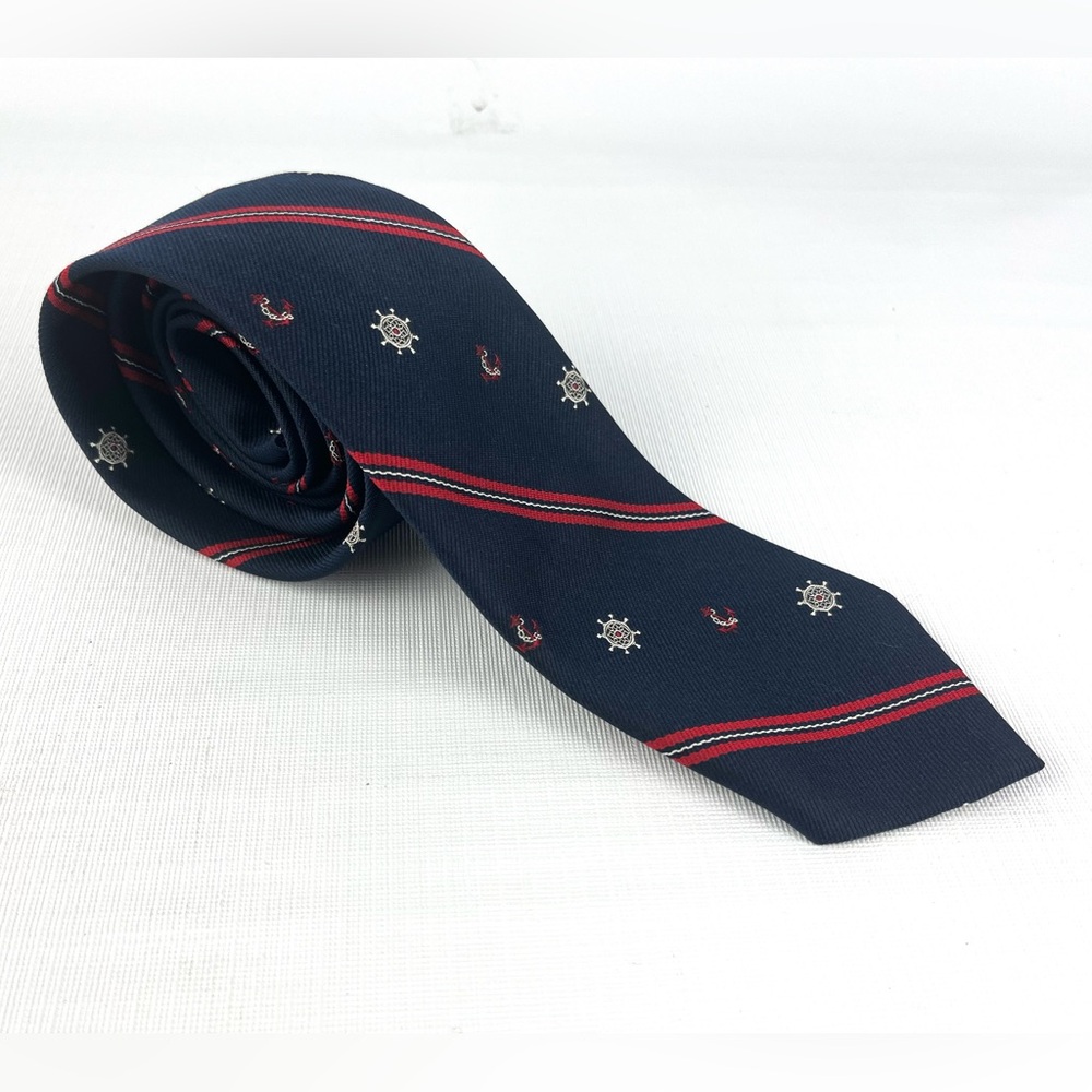 VINTAGE Watch Hill By Berkley Neck Tie Mens Necktie NAUTICAL Red/White/Blue 3x58